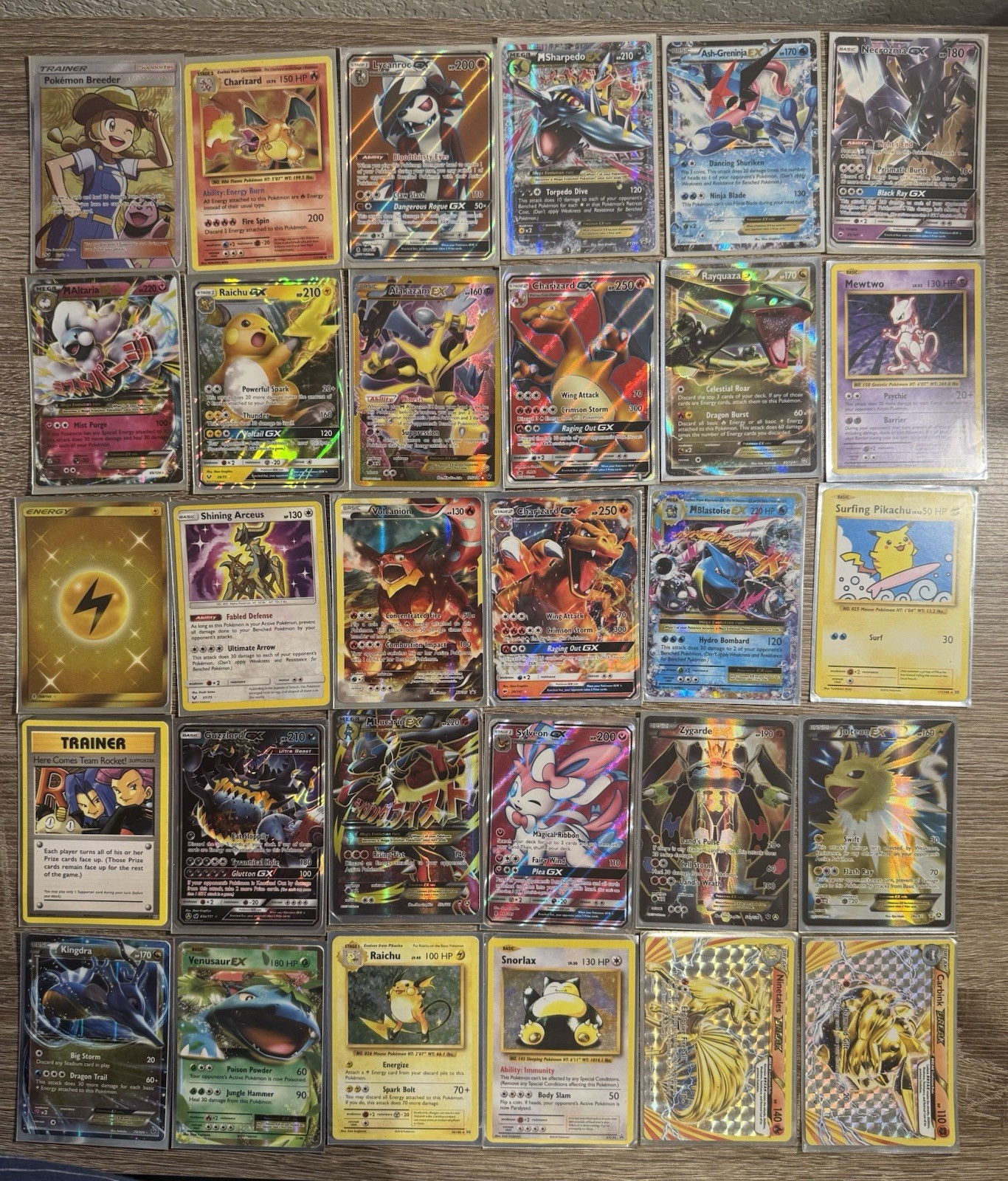 Pokemon TCG 30-Card Premium Bulk. Holographic Rare EX. Excellent Condition.