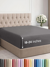 Extra Deep King Fitted Sheet - Hotel Luxury Single Fitted Sheet Only - Easily Fi