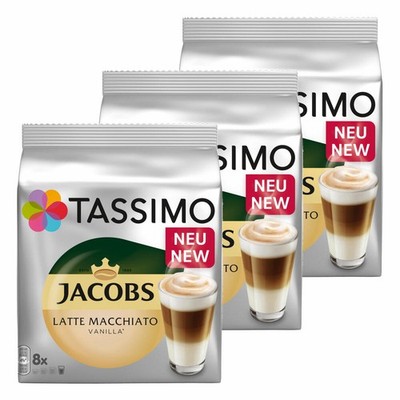 TASSIMO Latte Macchiato Vanilla Kaffee Vanille KaffeeKAPSEL 48 T-DISCS 24 Porti.