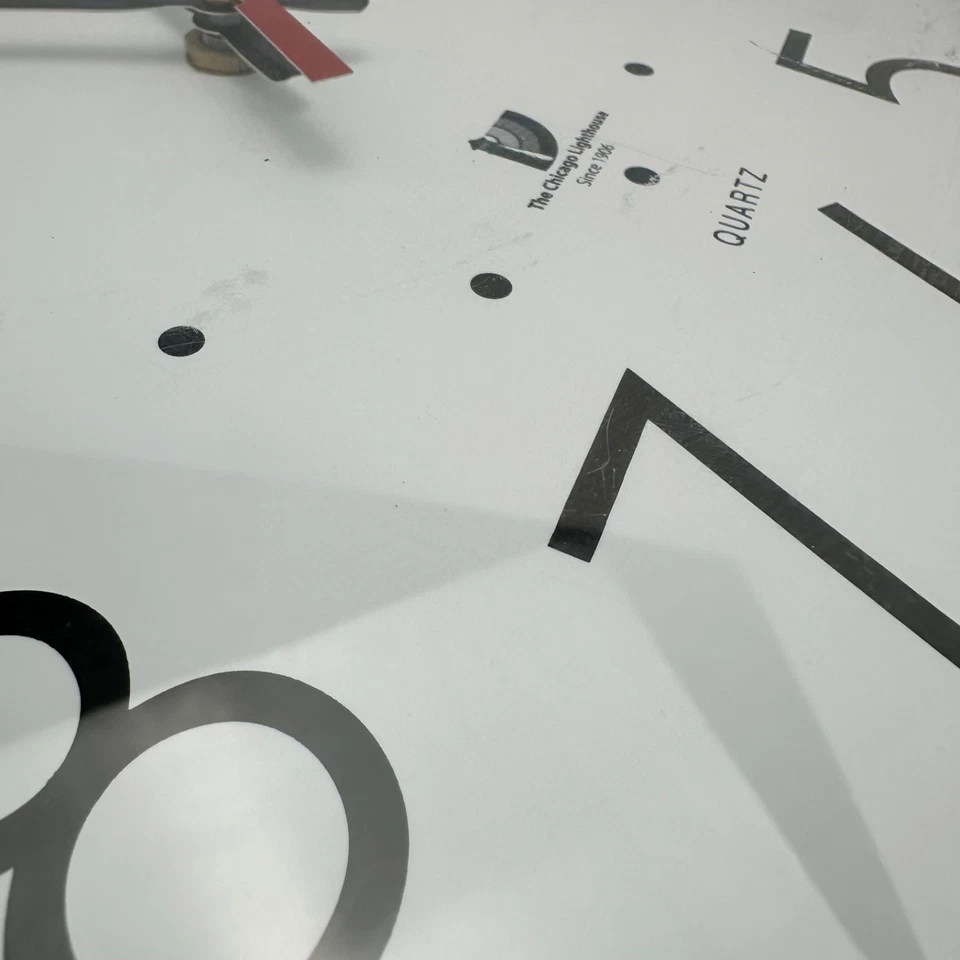 Chicago Lighthouse Contemporary Quartz Wall Clock, 14 1/2", White/Silver - Image 4 of 4