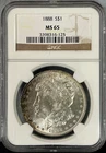1888-P Morgan SILVER Dollar NGC MS65 Better Date Nice Toning!