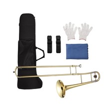 Btuty Bb Tenor Trombone for Beginners Students Brass Plated Trombone Instrume...