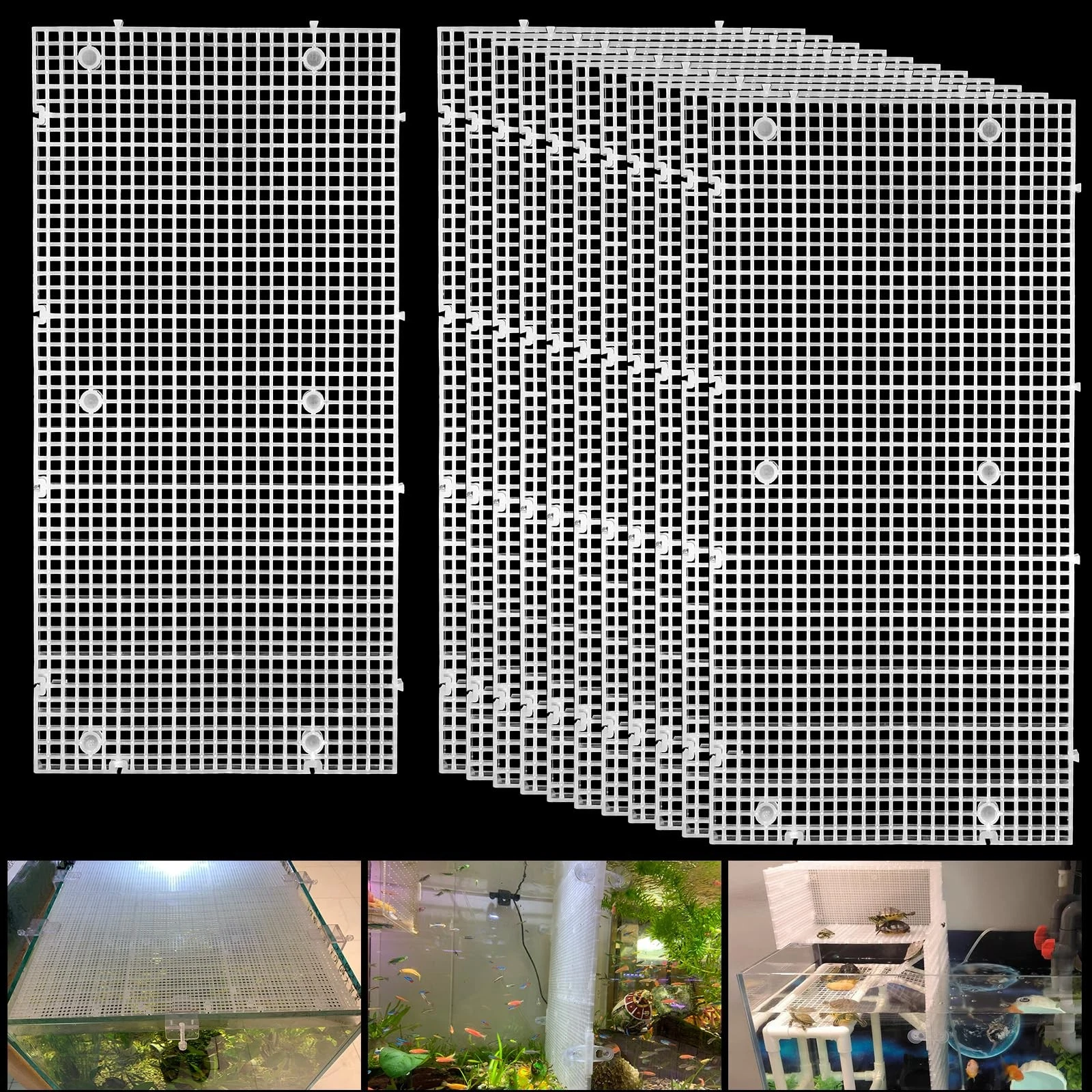 Plastic Egg Crate Grip Panel Fish Tank Divider Aquarium Divider Filter Bottom...