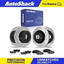 Front Rear Drilled Slotted Brake Rotors Ceramic Pads for Jeep Commander V6