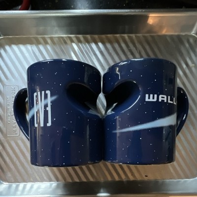 Disney Parks WALL-E & EVE Heart Handle Mug Set