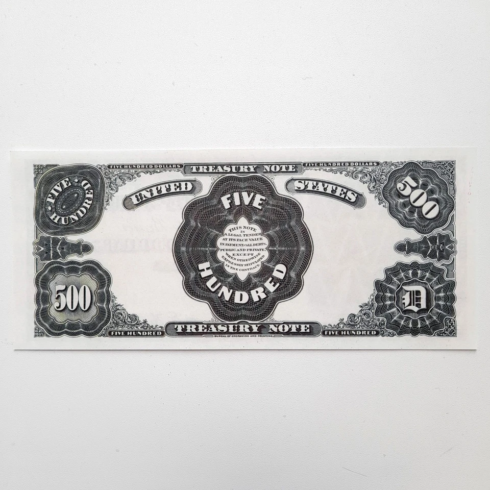 500 Dollars 1891 Treasure Note Reproduction US Banknote - Image 4 of 4