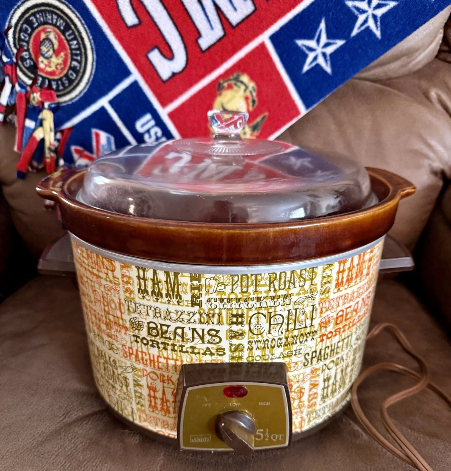 Vintage 70's 5.5 Qt Slow Cooker Crockpot Montgomery Ward 86-46532 Retro MCM