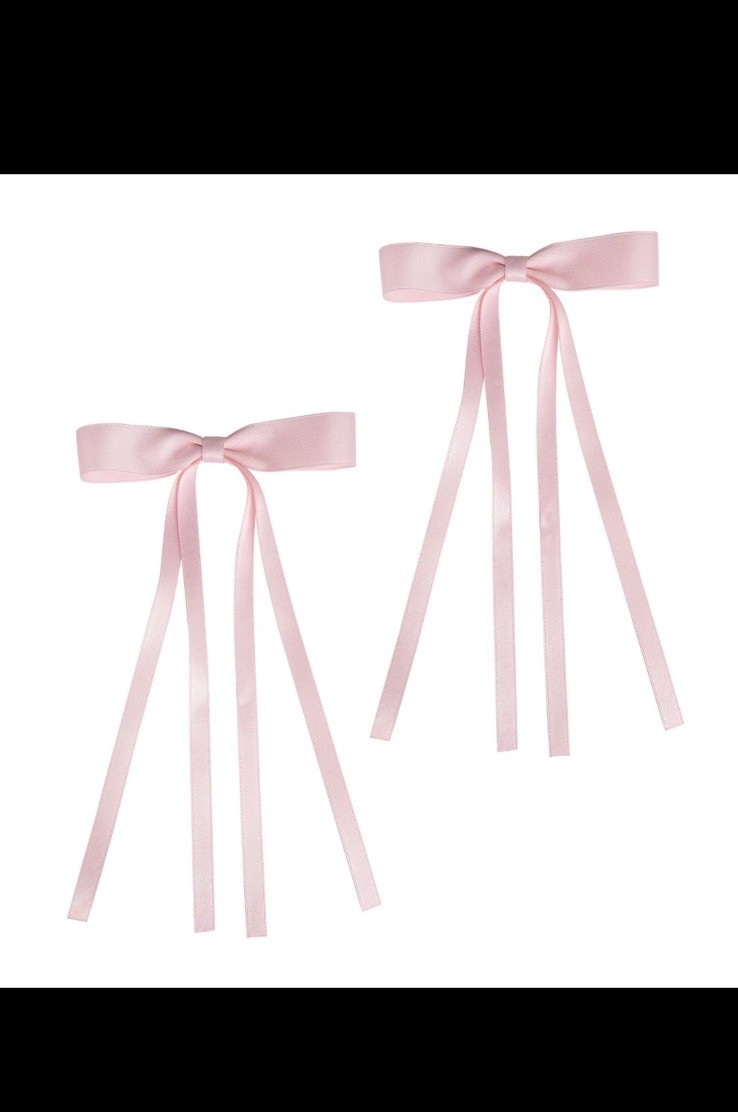Brushworks Satin Hair Bow Duo – Pink 2 Pack. Hair Style Bow Clip In