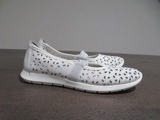 Remonte Shoes Womens Size 7.5 38 White Slip On Ballet Flats Comfort Perforated