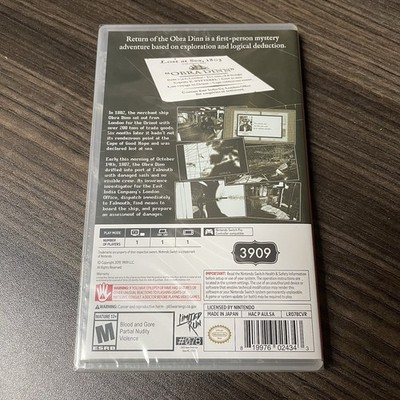 新品未開封 Return of the Obra Dinn ニンテンドースイッチ Return of the Obra Dinn (Nintendo Switch, 2021) for sale