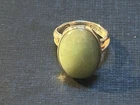 Vintage Sterling Silver Ring With Jade Stone Size 5
