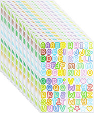2700 Pieces Colorful Letters 0.59 In/15 Mm Capital Alphabet Sticker for Scrapboo