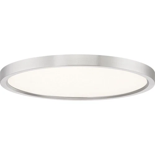 Outskirts - 28W LED Flush Mount-1 Inch Tall and 15 Inch Wide-Brushed Nickel - Picture 1 of 12