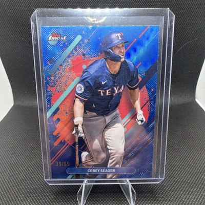 Topps Finest Corey Seager #232 Blue Refractor /99 Rare Rangers 2024
