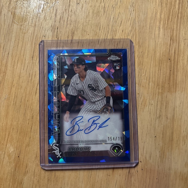 2025 Topps Chrome Baseball Brooks Baldwin Blue Cracked Ice Auto 154/199