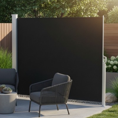 Seitenmarkise 180x300CM Polyester Windschutz Sonnenschutz Seitenrollo ️