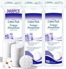 Premium Cotton Pads for Face, 400 Count Round Makeup Remover Pads, 100% Pure & N