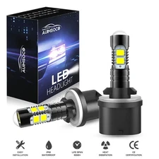 880 899 LED Fog DRL Light Bulbs 330000LM High Power 10000k Cool White Set of 2