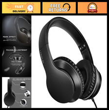 Over-Ear Wired Stereo Bass Headphones with Microphone, Lightweight  Foldable, 1