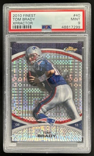 2010 Topps Finest Tom Brady Xfractors #/399 Patriots PSA 9