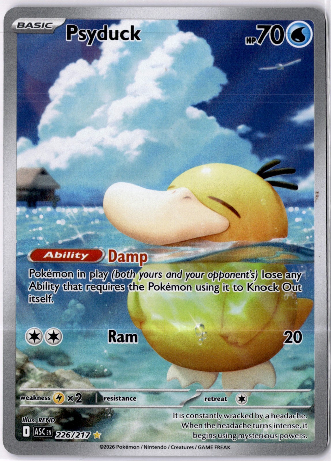 Pokemon Ascended Heroes - Psyduck 226/217 Illustration Rare IR Full Art NM