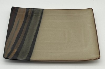 Sango Avanti Black 4721 Rectangular Serving Platter 12  Modern Stripe