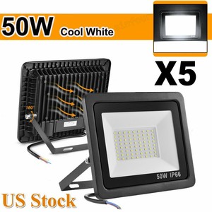 5x 50w watt led flood light cool white spotlight garden