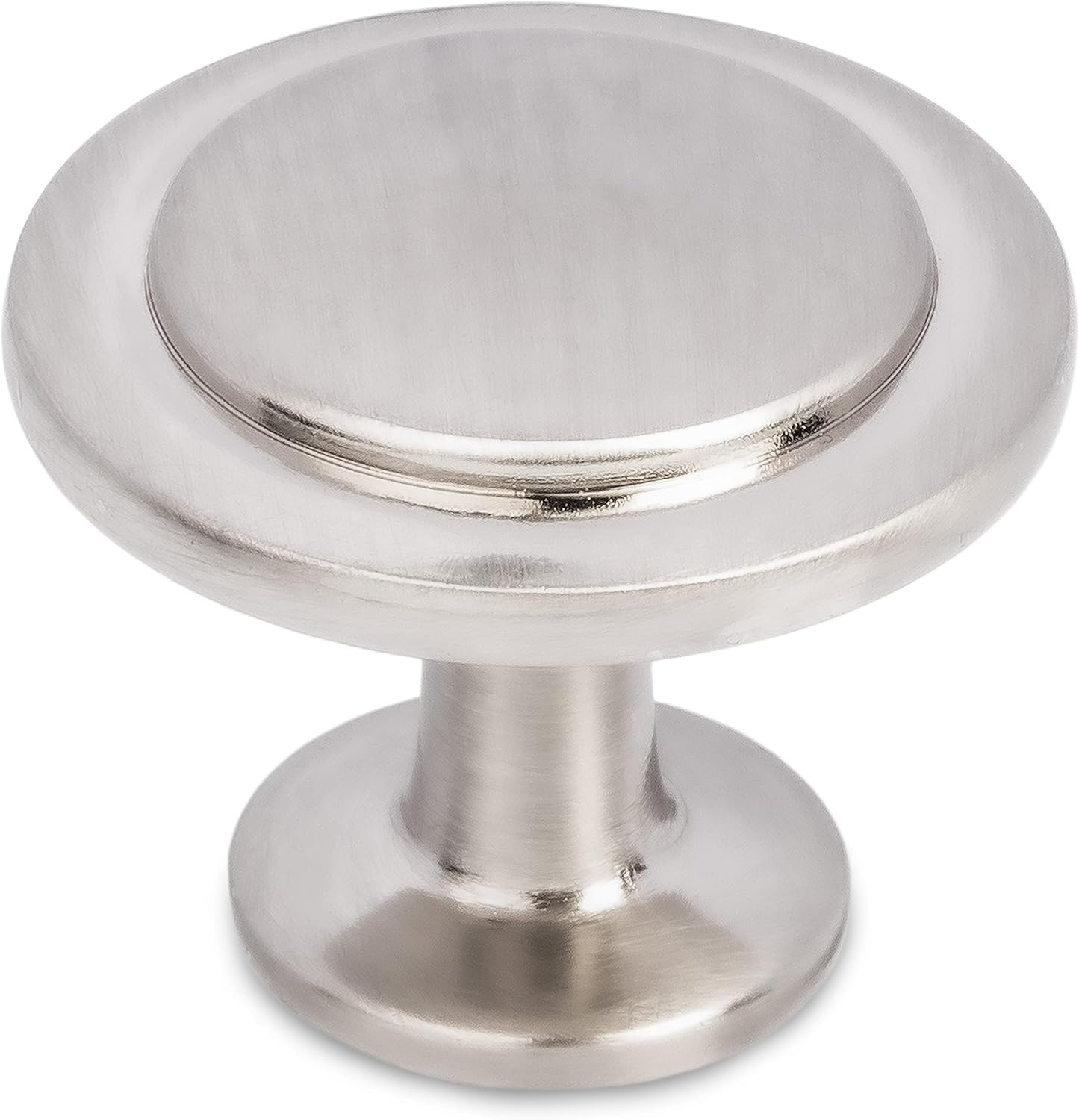Satin Nickel Kitchen Cabinet Knobs - 1 1/4 Inch round Drawer Handles - 10 Pack o