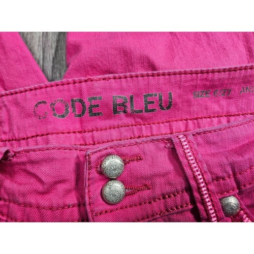 Code Bleu Womens Size 6 / 27 Embroidered Pink Denim Jeans - Picture 5 of 12