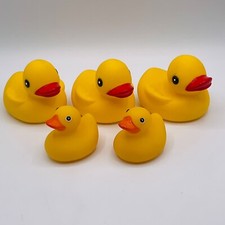 Rubber Ducks Lot of 5 Yellow Gift Baby Bath Shower Cute Toys Ducky Duckie Bird