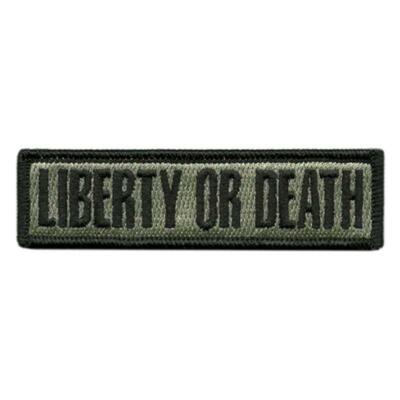 VELCRO  BRAND Fastener Morale Patch Liberty or Death FOLIAGE 3.75x1''