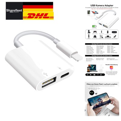 USB Kamera Adapter, USB Buchse OTG Adapter Kompatibel mit Phone, Tragbarer US...