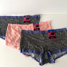 NEW Maidenform 3 Pair One Fab Fit Boyshort Tagless 2XL/9 Multi-Color 40760 NWT