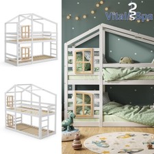 Doppelstockbett Maja 200 x 90 cm Weiß mit Leiter, Etagenbett, 2 Kinder Vitalispa