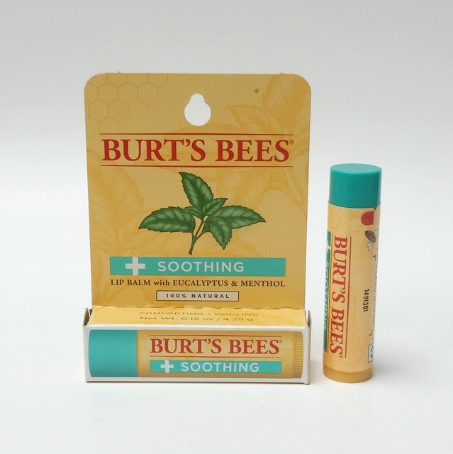 Burt's Bees Soothing Lip Balm Eucalyptus & Menthol 0.15 oz / 4.25 g eBay