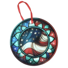 US Flag Holographic Design Patriotic Ornament