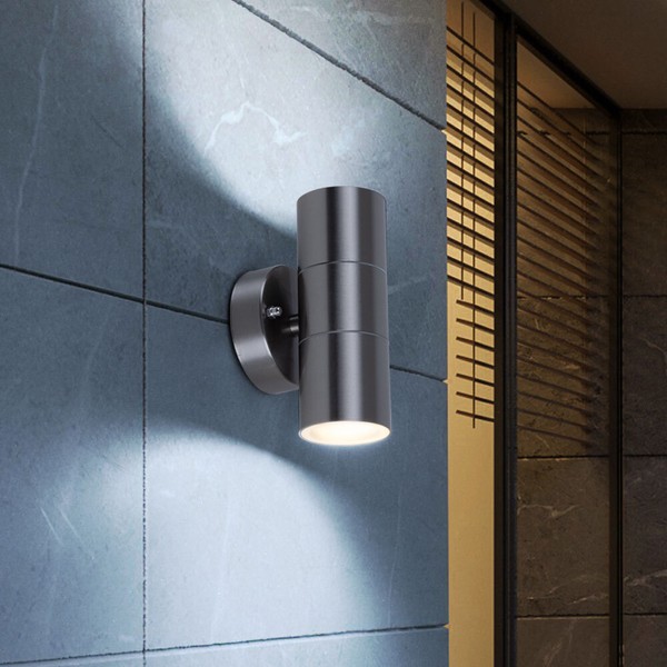 Led Design Edelstahl Up Down Strahler Garten Wand Spot Lampe Leuchte Beleuchtung-image