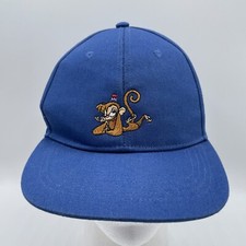 Disney's Aladdin Abu Hat Youth Kids 7-10 M/L Blue Adjustable Baseball Cap Monkey