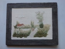 Heine Studio Kunst Keramik Bild Landschaft West Germany und Wald Bäume