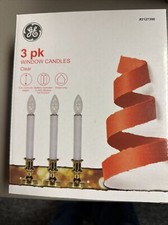 GE 3 pack Window Candles candolier battery operated Clear light 9 inches NEW