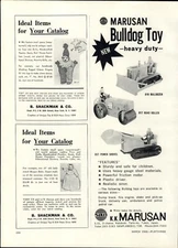 1968 PAPER AD Japanese Marusan Toy Bulldog Heavy Duty Bulldozer Road Roller 