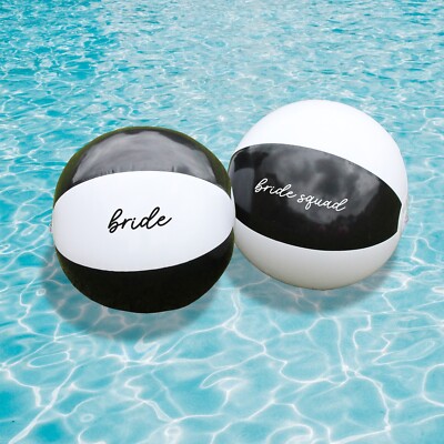 Bride Squad Strandbälle schwarz weiß Junggesellinnenabschied Braut Strandball Brautparty Geschenk