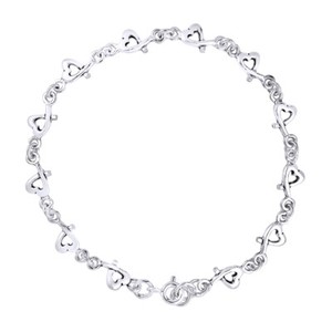 Authentic 14K White Gold Plated Silver Sweet Love tertwe Heart Lk love symbol Bracelet