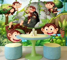 3D Tree Monkey G6875 Wallpaper Wall Murals Removable Self-adhesive Honey