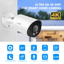 IPC Compatible 4K 8MP MIC IR Security IP Camera POE CCTV Bullet 3.6mm lens