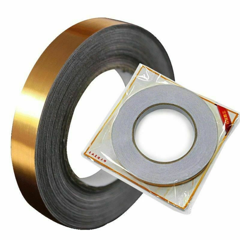 3 Sizes Self Adhesive Metalized Polyester Film Tape Waterproof, Floor Tile Gold Foil Lines Tape, Tile Seam Stickers For Cabinet Bathroom Kitchen Decor Graphic Arts (Gold