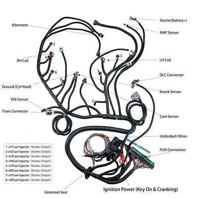 New Engine Wiring Harness For 2003-2007 GM 4.8L 5.3L 6.0L Vortec 4L60E DBW Truck