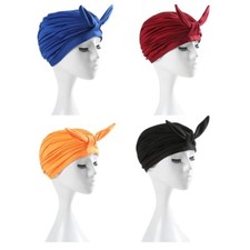 Women Ladies Swimming Cap Turban Bathing Hat Stretch Long Hair Beach Cute New