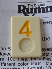 The Original Rummikub Yellow #4 Tile Replacement Game Part Piece Pressman