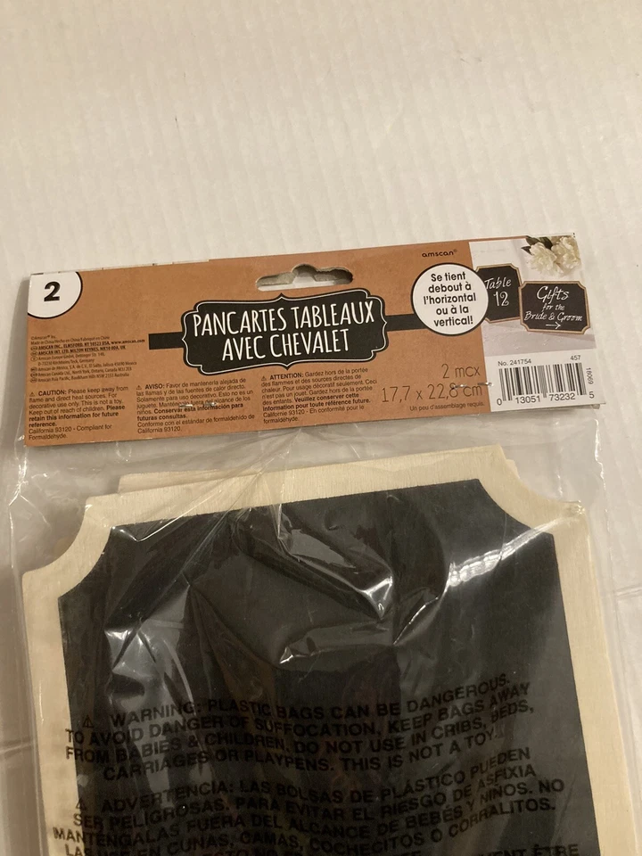 Amscan Wooden Chalkboard Easel Sign 7"x9" New!!! - Image 3 of 4